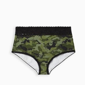 TORRID Plus size - Cotton Mid- Rise Brief Lace Trim Panties